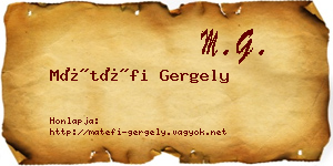 Mátéfi Gergely névjegykártya
